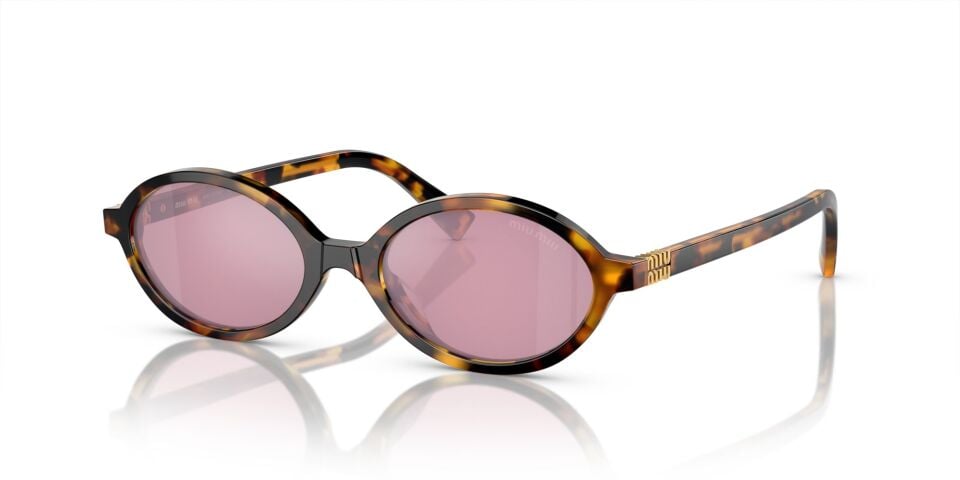 MIU MIU 04ZS VAU50D 50-18 Pembe Camlı Oval Kadın Güneş Gözlüğü